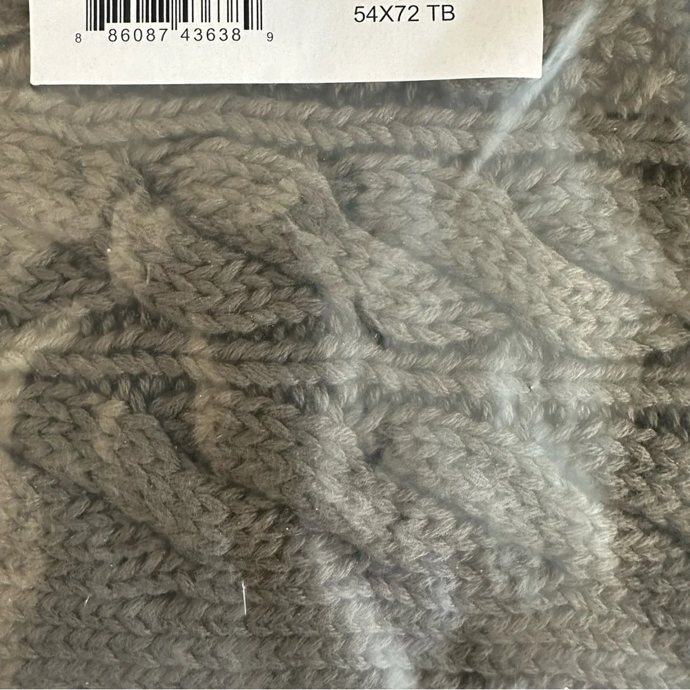 Ralph Lauren Henwick Green Cotton Cable Knit Throw Blanket Sz 54x72 NWT
